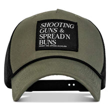 Load image into Gallery viewer, Shooting Guns &amp; Spread'n Buns Patch Rope Snapback Hat