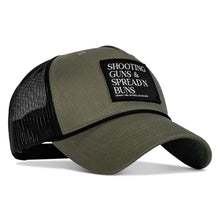 Load image into Gallery viewer, Shooting Guns &amp; Spread'n Buns Patch Rope Snapback Hat