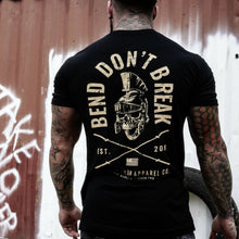 Load image into Gallery viewer, Bend Don't Break Barbell Skull Men's T-Shirt
