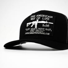 Load image into Gallery viewer, American Way Of Life 5.56 Black Patch Edition Mid-Profile Mesh Snapback