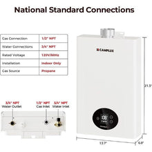 Load image into Gallery viewer, Camplux Climatech 3 Indoor Gas Tankless Water Heater 82,000 BTU