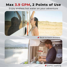 Load image into Gallery viewer, Camplux Elite 65,000 BTU RV Tankless Water Heater 2.64 GPM-Black