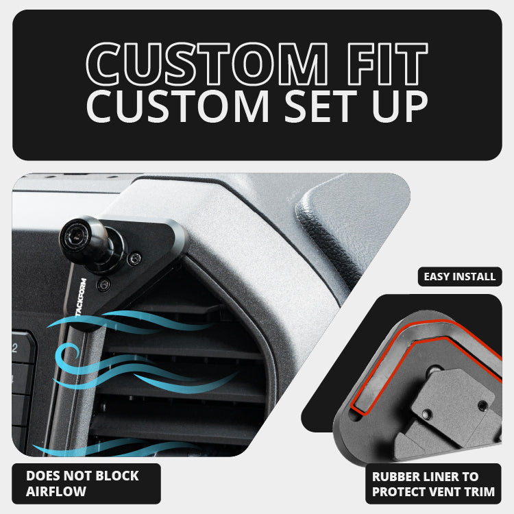 ‘15-‘20 Ford F-150, ‘17-‘22 Super Duty, ‘18-‘21 Expedition LINK™ Vent Mount Bracket With MagSafe Phone Holder | 2" Arm | (See Compatibility Info For Year/Trim Details)