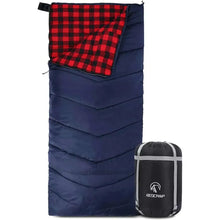 Load image into Gallery viewer, Camping Sleeping Bag for Adult with Cotton Flannel Liner,Red Blue