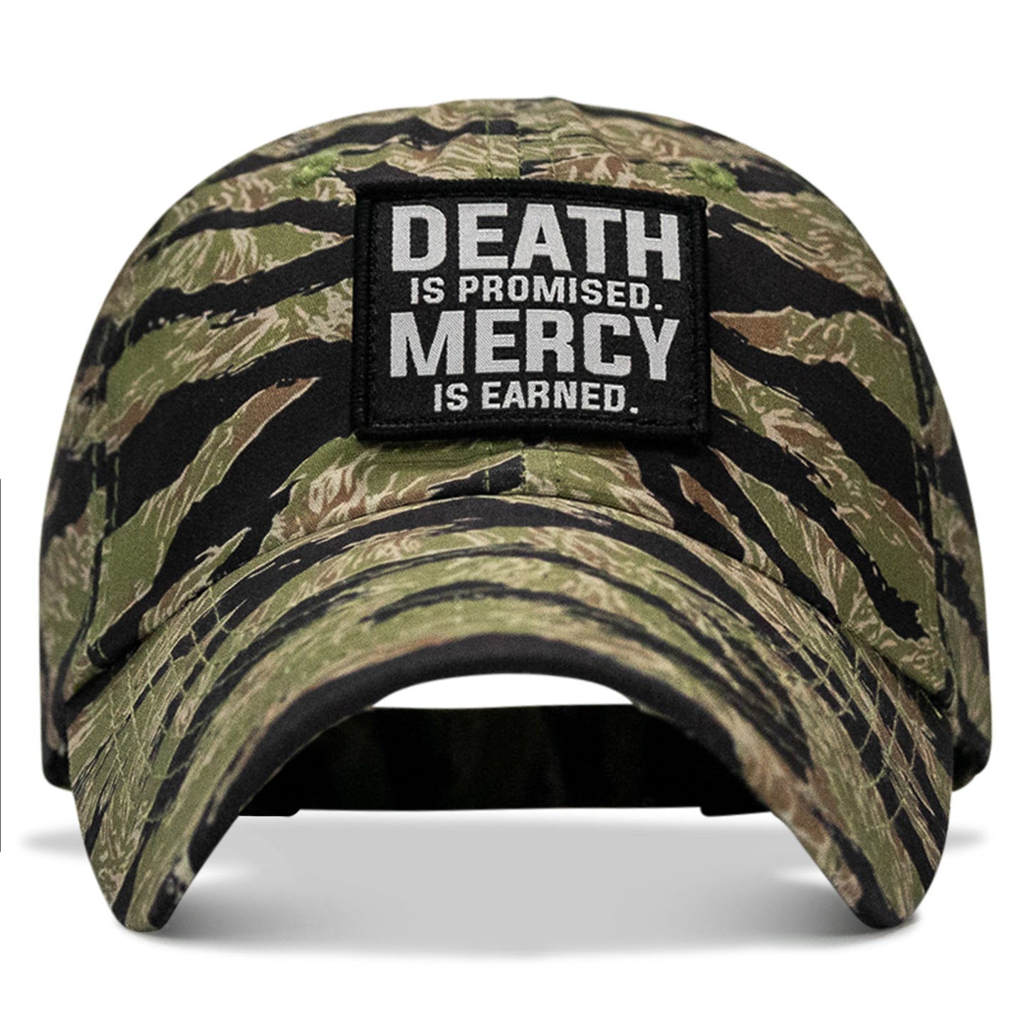 Death Is Promised. Mercy Is Earned Patch. Tactical Ripstop Mesh Snapback Hat