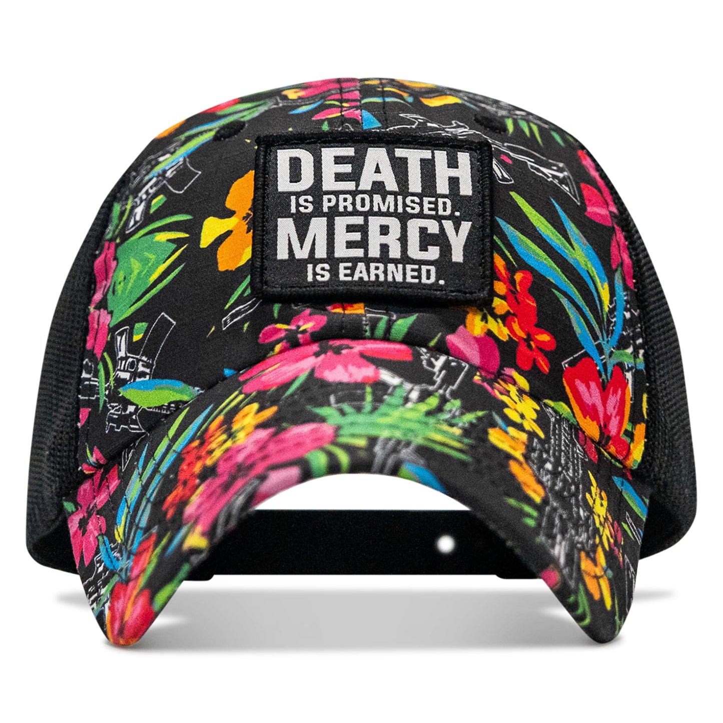 Death Is Promised. Mercy Is Earned Patch. Tactical Ripstop Mesh Snapback Hat