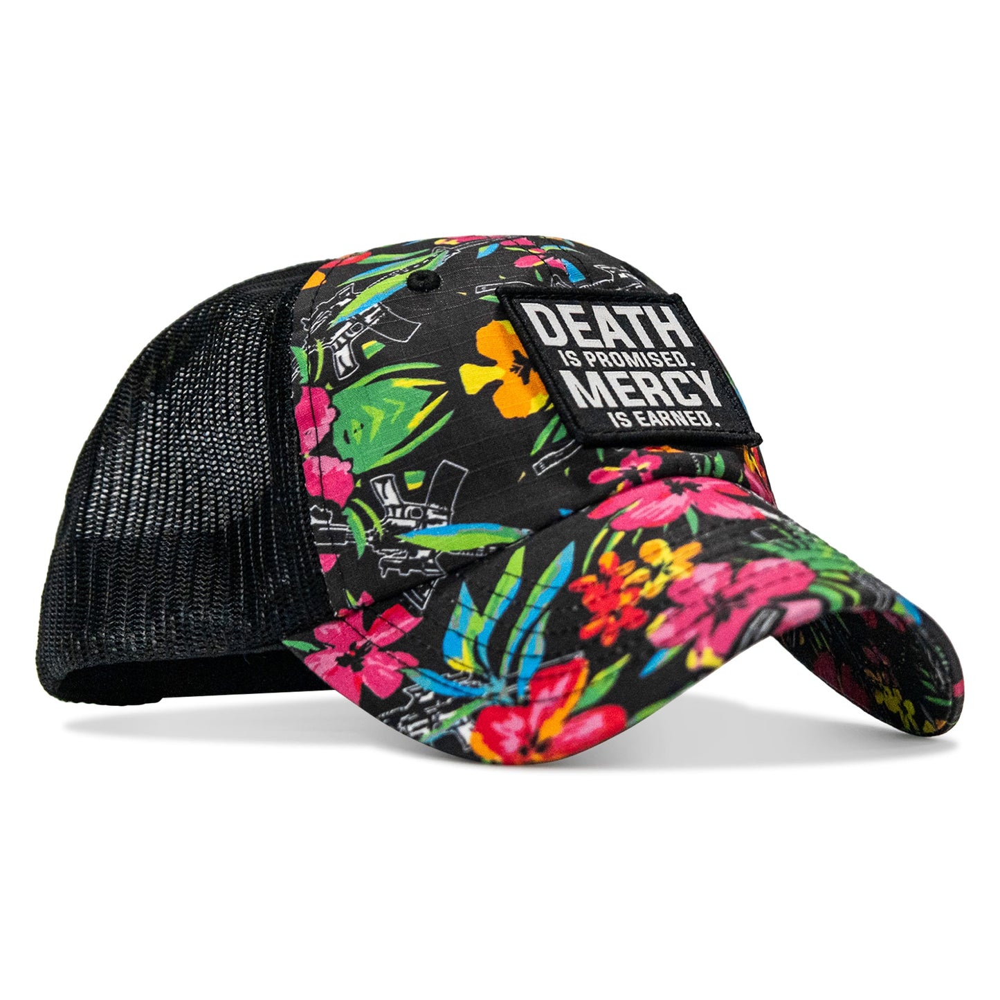 Death Is Promised. Mercy Is Earned Patch. Tactical Ripstop Mesh Snapback Hat