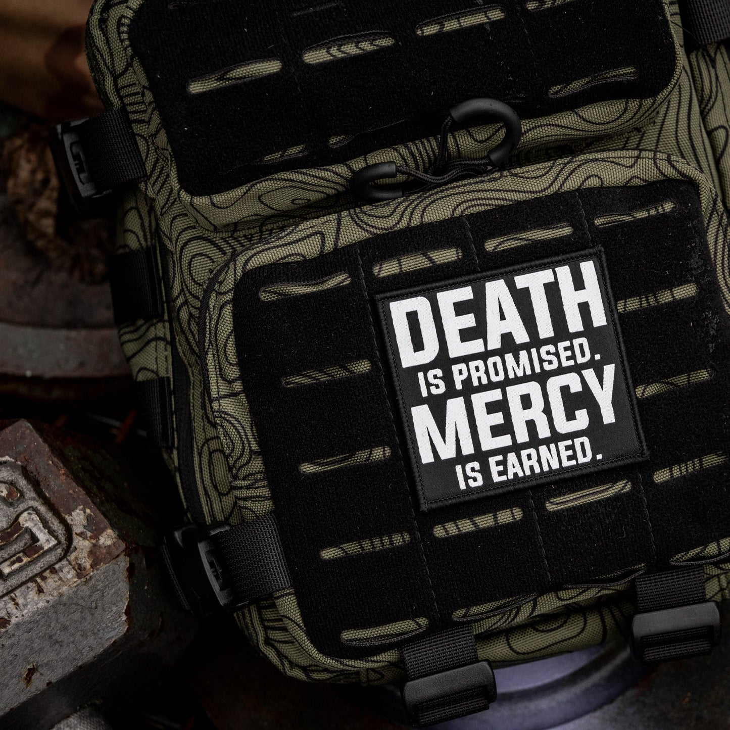 Death Is Promised. Mercy Is Earned Velcro Patch