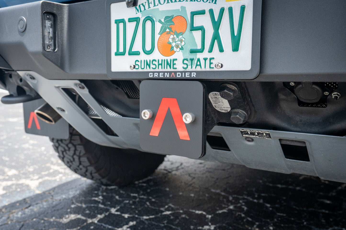 Rear Hitch Cover with Red Lambda - 2024+ Grenadier