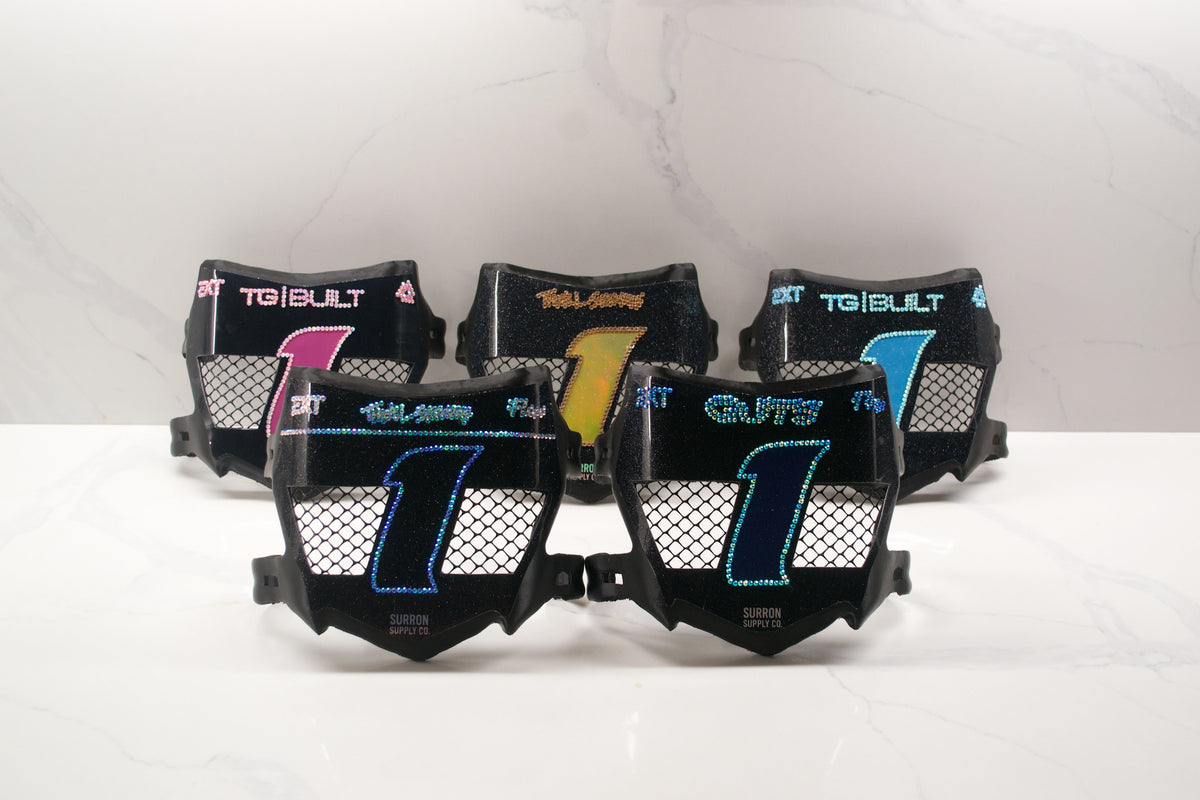 Bedazzled MotoCutz Front Vented Number Plate