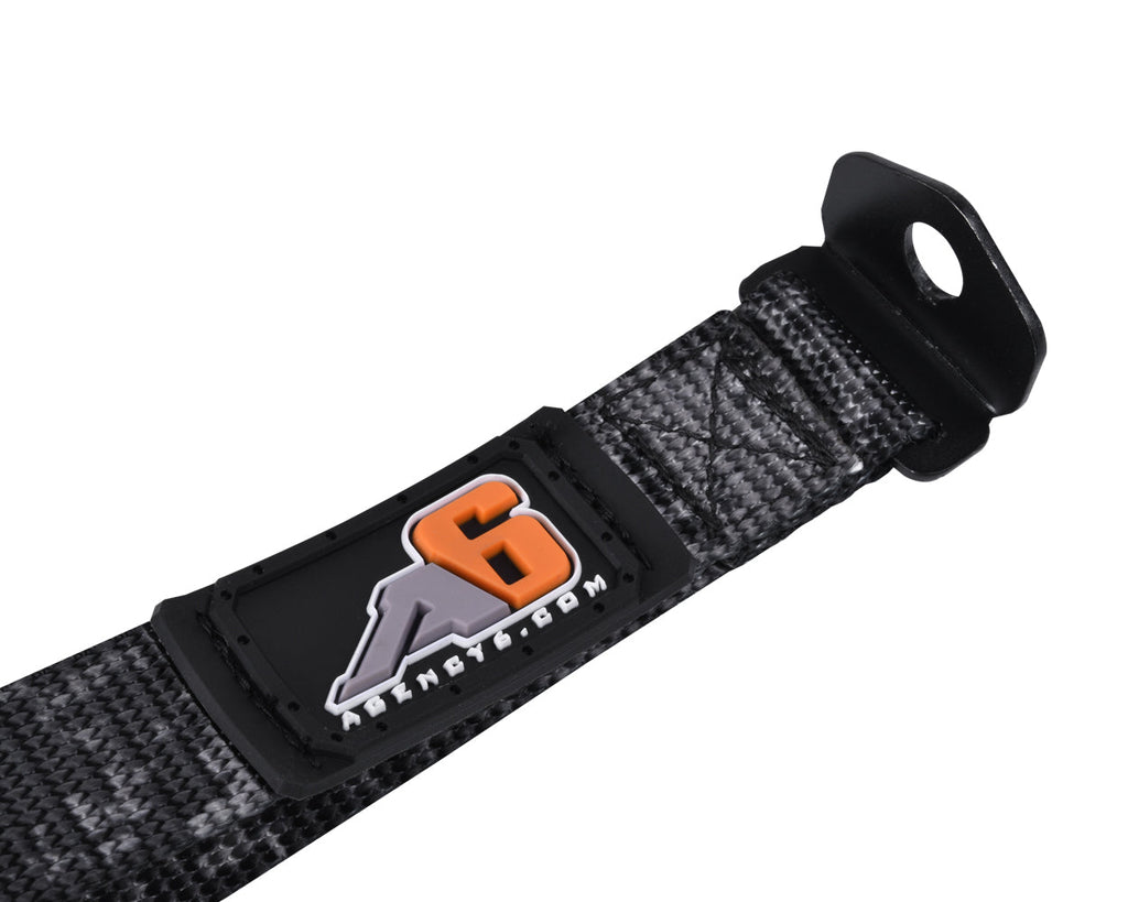 Close-up of the A6™ Rear Lift Gate Hatch Pull Assist Strap featuring a durable design and Agency6.com logo, made for Toyota 4Runner 3rd/4th GEN