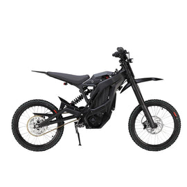 E Ride Pro SS electric motocross bike by amped featuring a sleek black design and robust performance capabilities, perfect for off-road adventure.