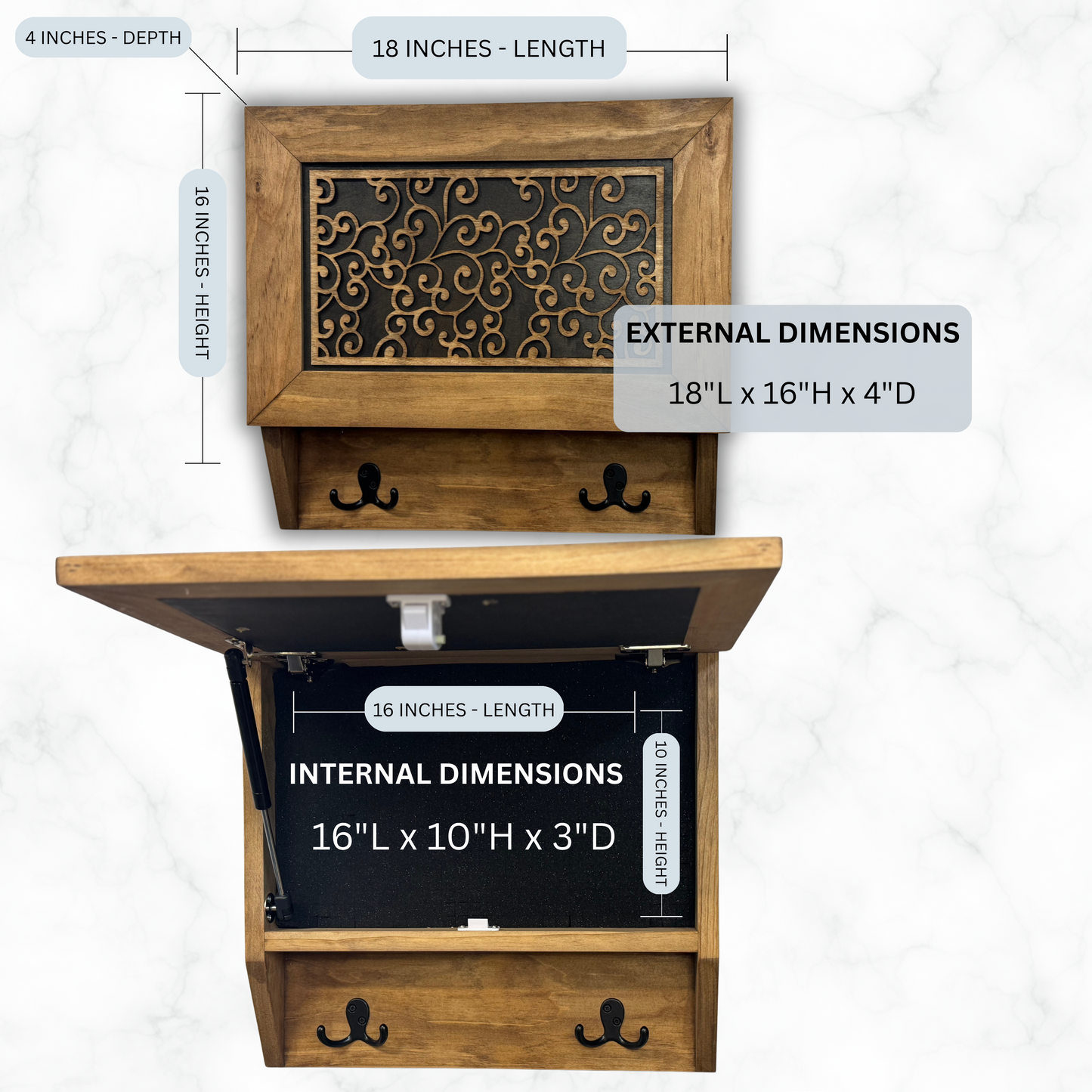 Enchanted Vine Hidden Gun Cabinet Coat Rack – Decorative Concealment with Hat & Key Hooks