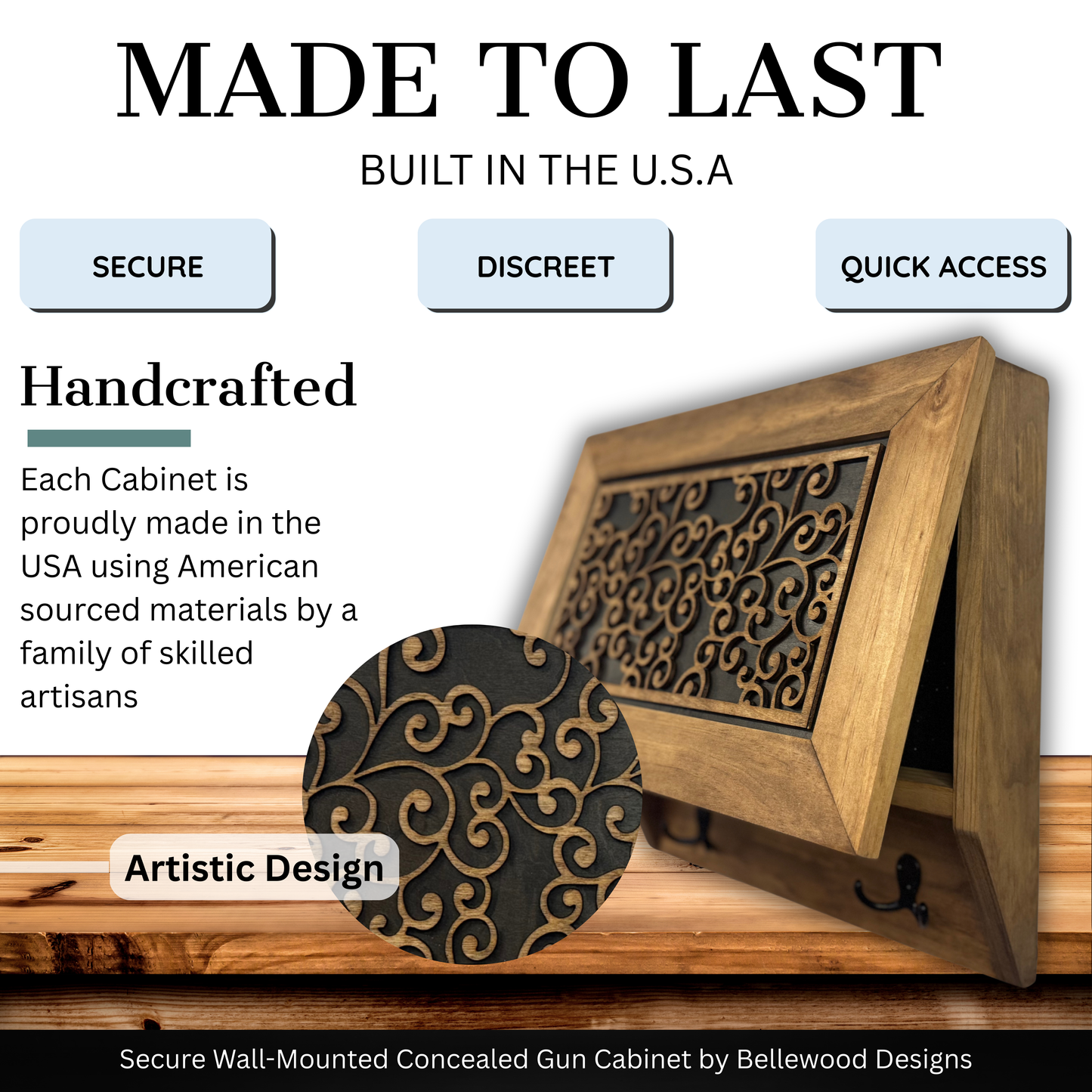 Enchanted Vine Hidden Gun Cabinet Coat Rack – Decorative Concealment with Hat & Key Hooks