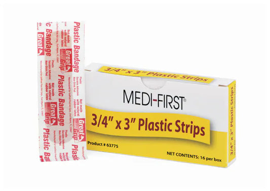 3/4" x 3" Plastic Strip Bandages Unitized