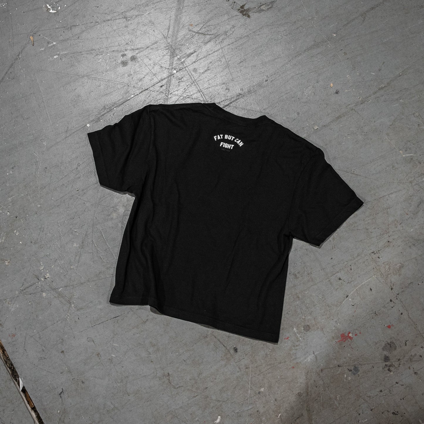 Fat But Can Fight Women's Crop Heavyweight Tee