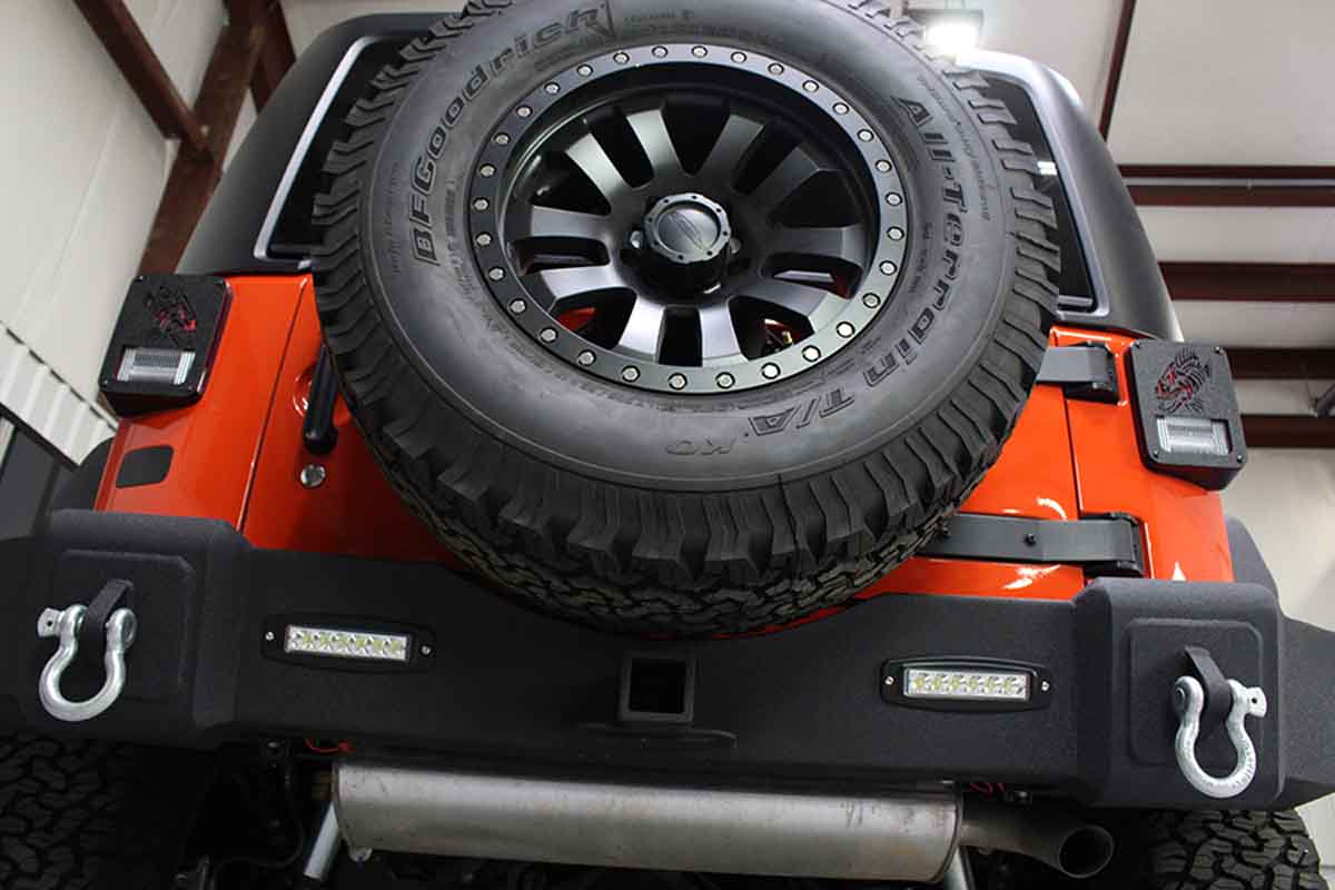 Fishbone Offroad Rear Bumper with LED Lights for 2007-2018 Jeep Wrangler FB22032