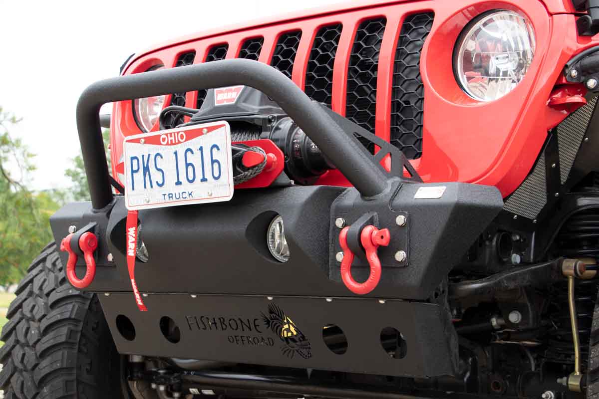 Fishbone Offroad Front Stubby Winch Bumper for 2018 & Up Jeep Wrangler/Gladiator FB22178