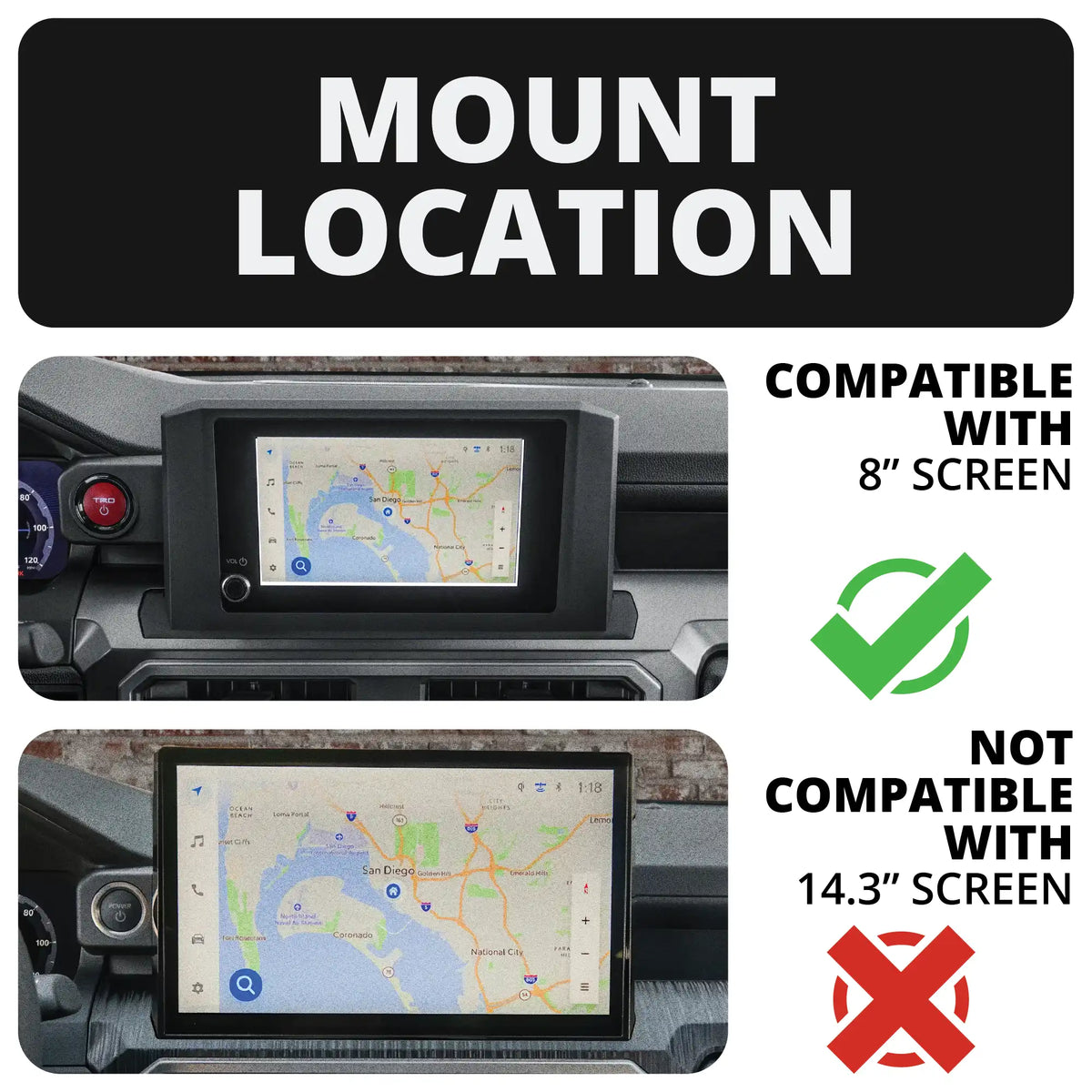 2024+ Toyota Tacoma (8" Screen ONLY) & 2025+ 4Runner LINK™ Dash Clip with MagSafe Phone Holder