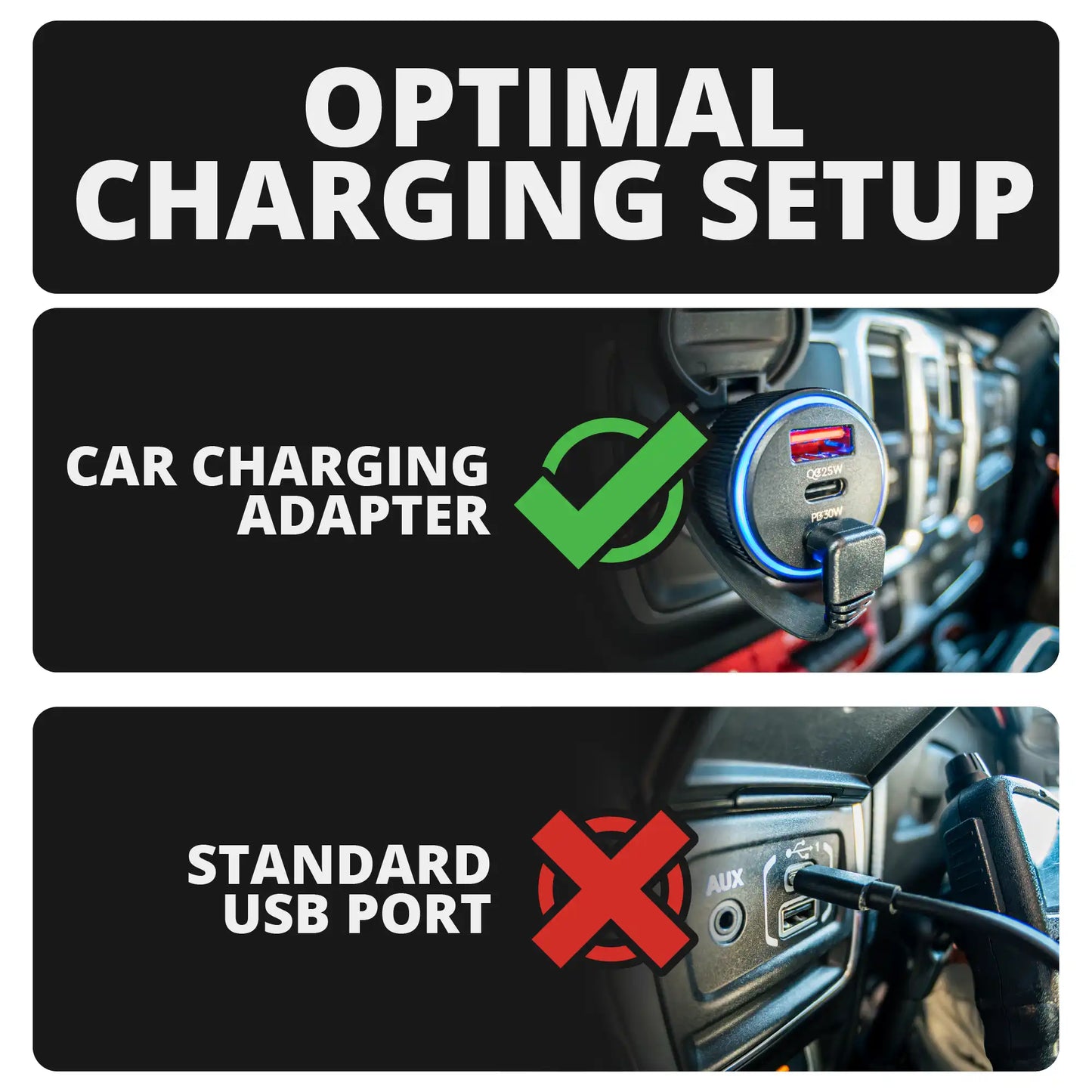 2024+ Toyota Tacoma & 2025+ Toyota 4Runner Passenger Side Grab Handle Mount with Qi2.2/MagSafe Charging & Cooling Phone Holder