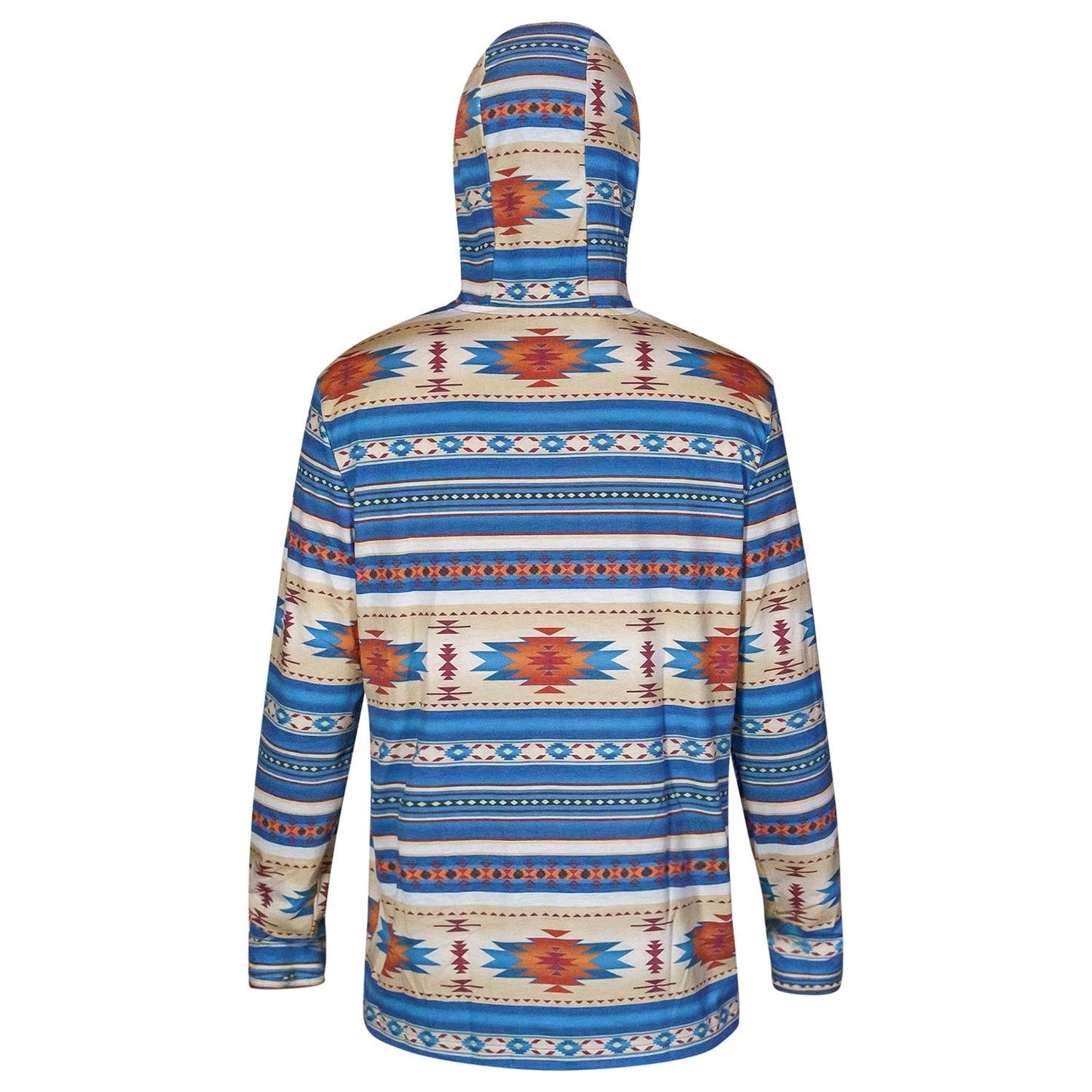 Men's Outdoors Long Sleeve Performance Hoodie by Combat Iron Apparel, highlighted in action to demonstrate its fit.