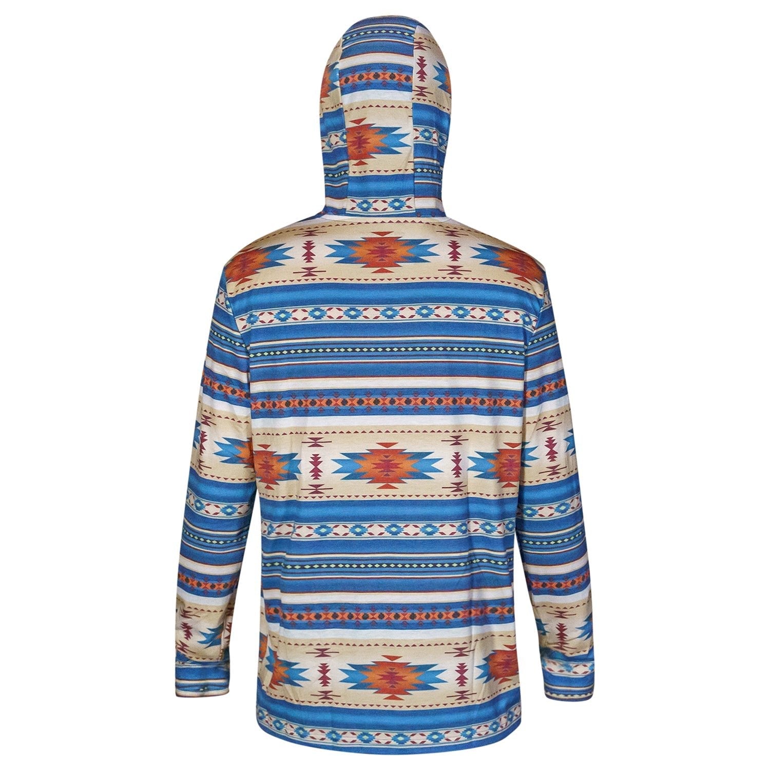 Men's Outdoors Long Sleeve Performance Hoodie by Combat Iron Apparel, highlighted in action to demonstrate its fit.