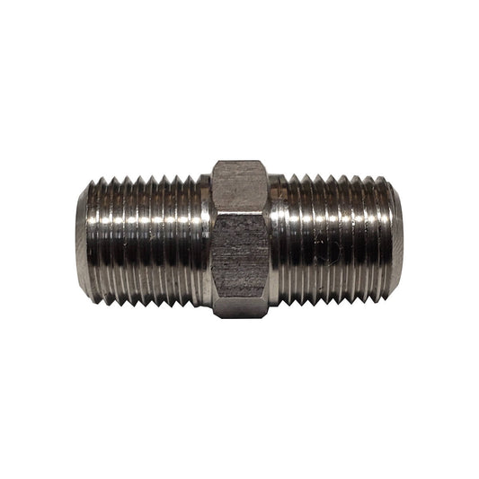 1/8" MNPT x 1/8" MNPT Stainless Steel Nipple