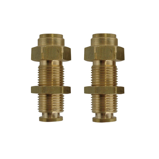 3/8" Hose Push-in x 3/8" Hose Push-in Brass Bulkhead Fitting
