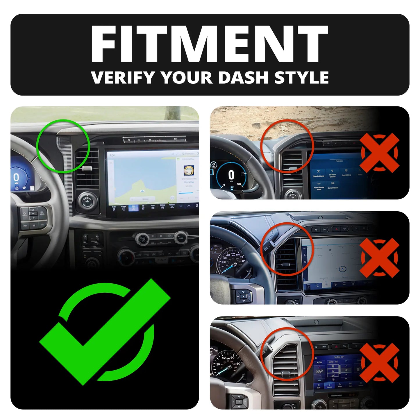 2024+ Ford F-150 (See Compatibility Info For Specific Year/Trim Fitment Details) Tackform Slim Track Dash Bracket With MagSafe Charging Phone Mount | Telescoping Arm