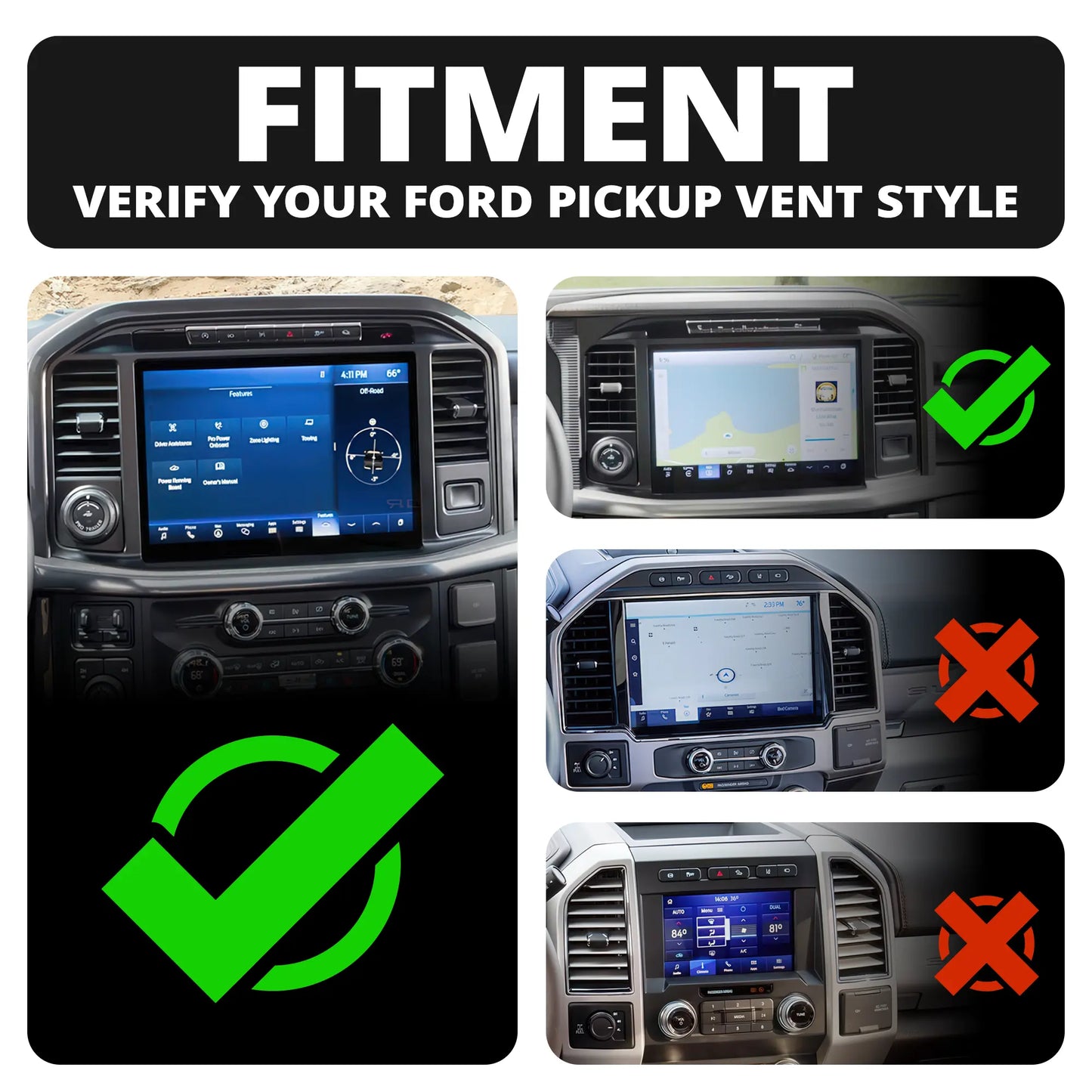 LINK™ Vent Mount Bracket | 2021+ Ford F-150/Raptor & 2023-2026 Ford Super Duty