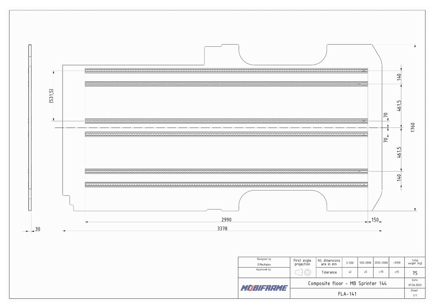 MobiFrame Sprinter SafeTrack Composite SmartFloor System