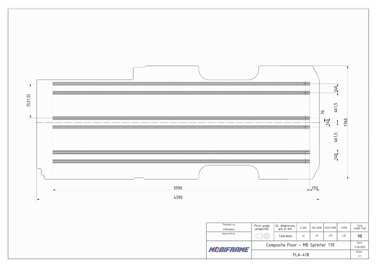 MobiFrame Sprinter SafeTrack Composite SmartFloor System
