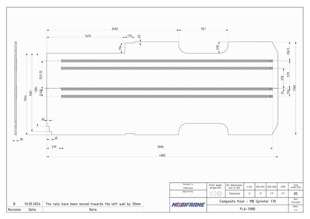 MobiFrame Sprinter SafeTrack Composite SmartFloor System