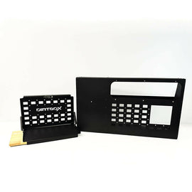 DirtBox Overland Folding Camp Table with Cutting Board & Side MOLLE Box disassembled, displaying components like the cutting board and side storage box.