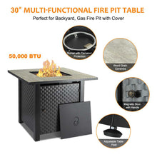 Load image into Gallery viewer, Camplux Propane Fire Pit Table, Lava Rocks, Ceramic Tabletop, 50,000 BTU Adjustable Flame, Auto Ignition