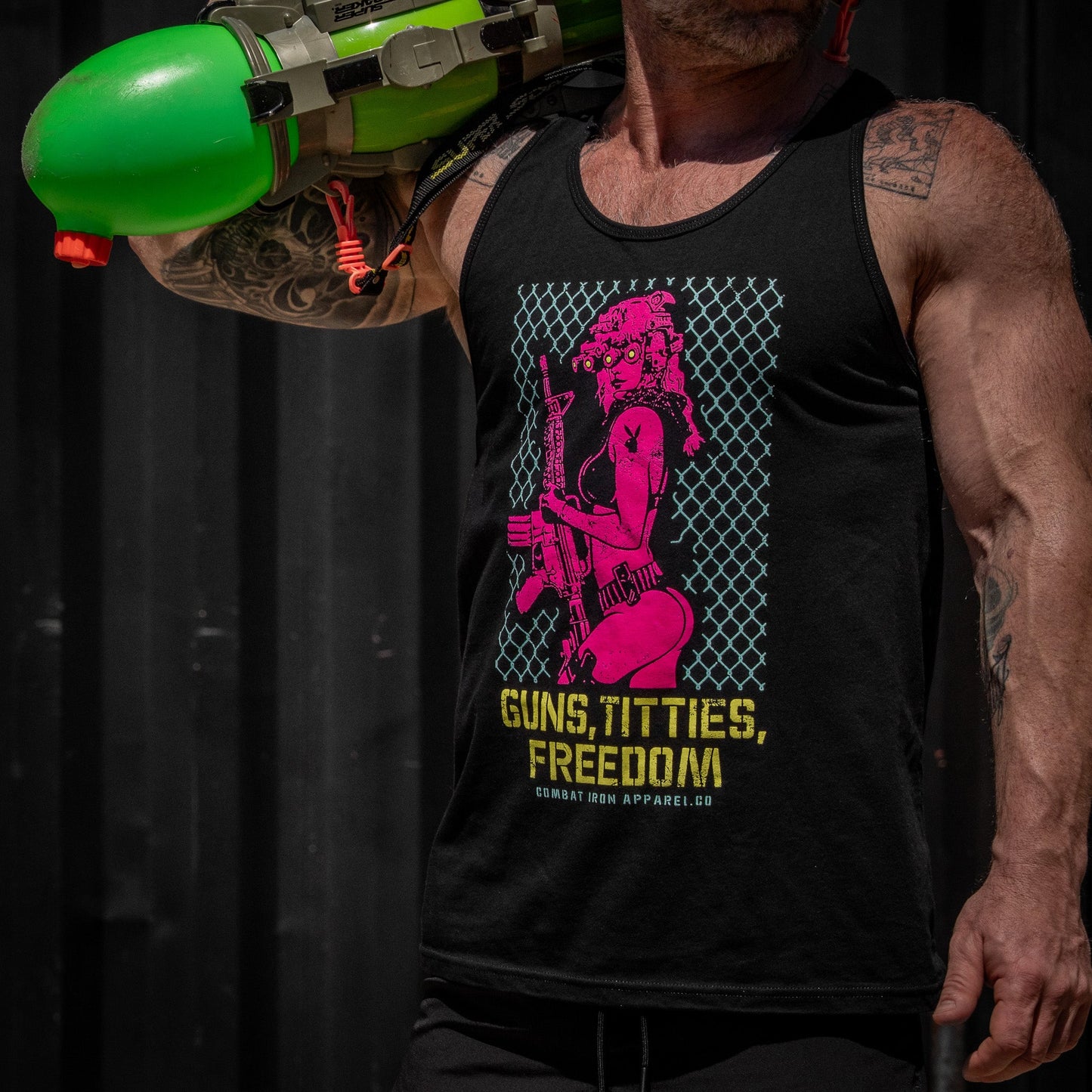 Guns, Titties, Freedom: Tactical Temptation Men's Tank