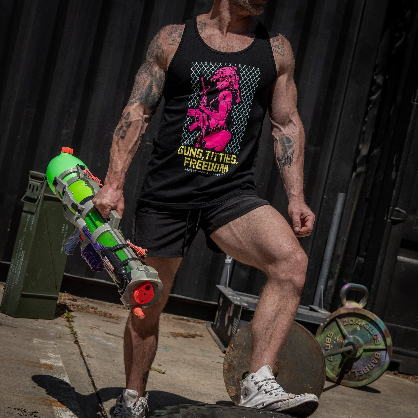 Guns, Titties, Freedom: Tactical Temptation Men's Tank