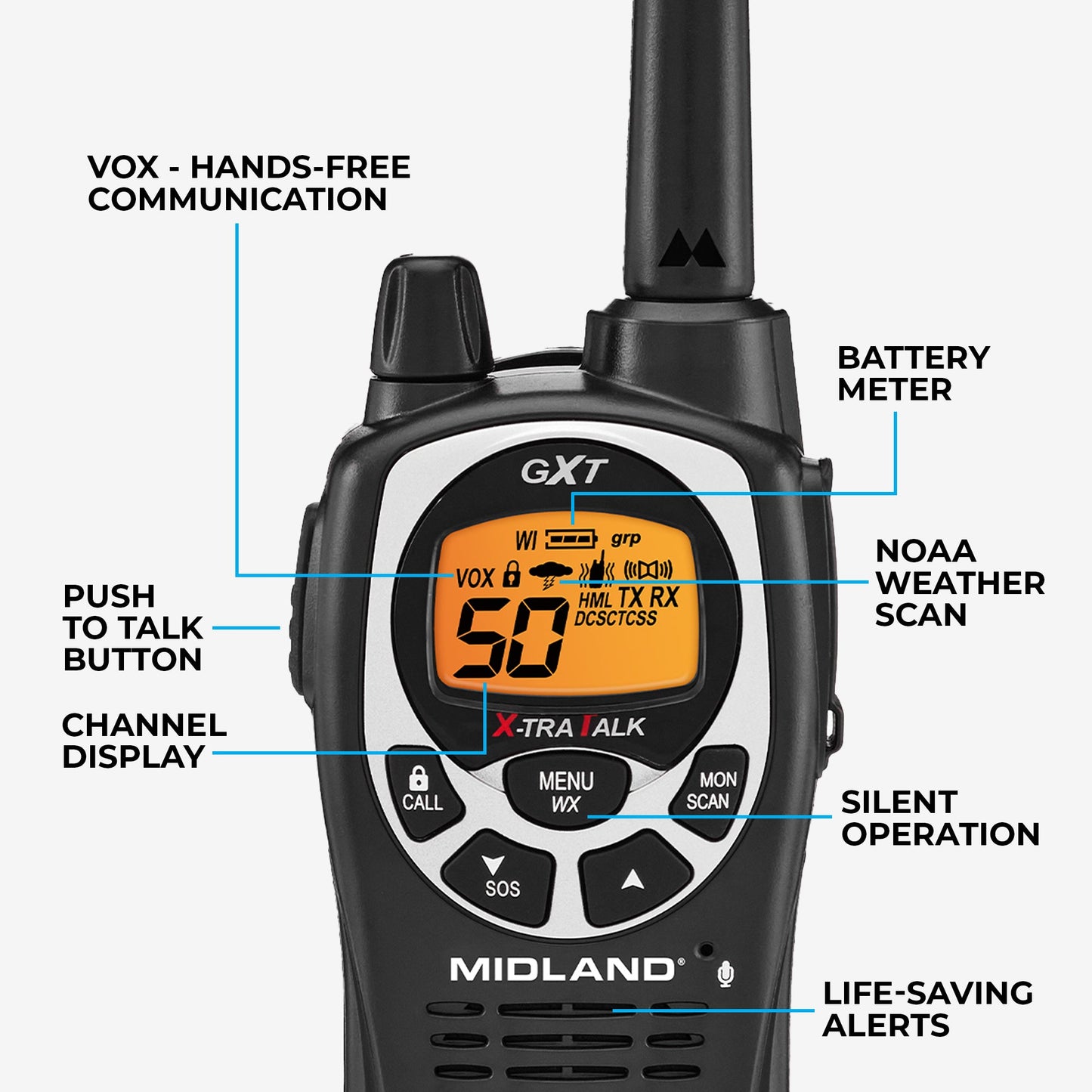 MXT115VP-GXT 15W MicroMobile GMRS Radio | Handheld Bundle