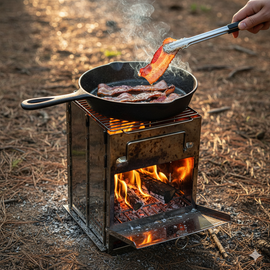 Wood Burning Camping Stove Folding with Pot Stand