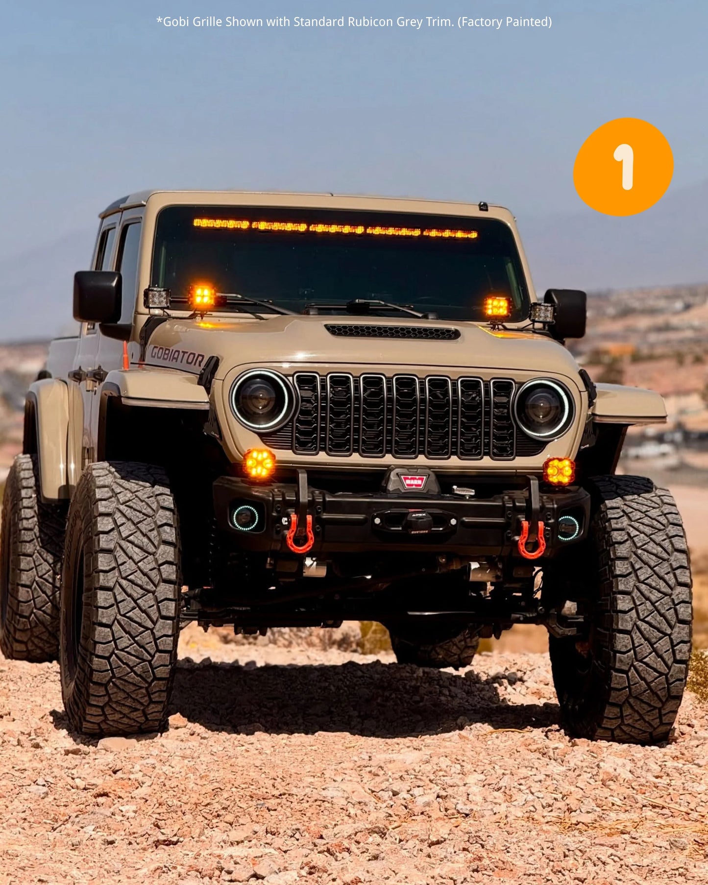 Custom Paint Matched Front Grille – Refreshed Style fits Jeep Wrangler JL/ Gladiator JT
