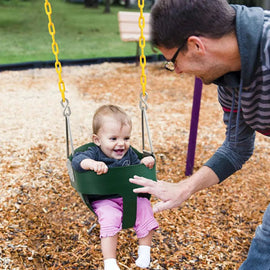 High Back Toddler Bucket Swing Seat with Coated Chains