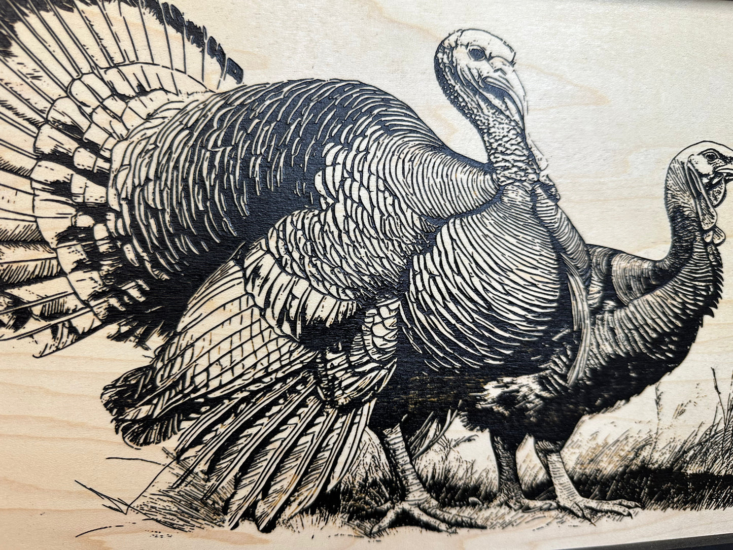 Wild Turkey Pair Gun Concealment Furniture - Handcrafted Hidden Gun Storage Wall Decor - Hidden Safe Furniture with Magnetic Lock for Quick Access & Storage - Made in USA