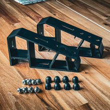 Load image into Gallery viewer, DirtBox Overland 270 Awning Mounting Bracket for Roof Top Crossbars and Flatbed System, featuring durable black materials and included hardware for easy installation.