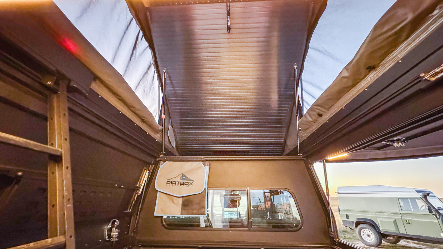 Dirtbox Canopy Camper – Modular Truck Camper Shell / Topper for Mid-Size & Full-Size Trucks (Tacoma, Rivian, Tundra, F-150, Quatermaster, Gladiator, Ram, Silverado)