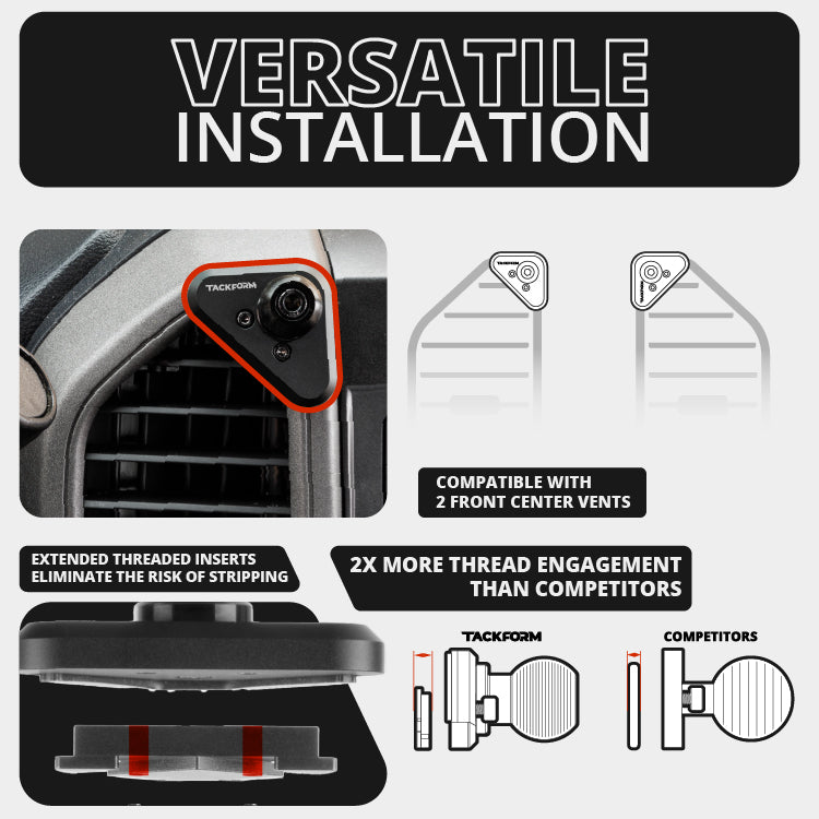 ‘15-‘20 Ford F-150, ‘17-‘22 Super Duty, ‘18-‘21 Expedition LINK™ Vent Mount Bracket With Quad Lock Magnetic Phone Holder | (See Compatibility Info For Year/Trim Details)