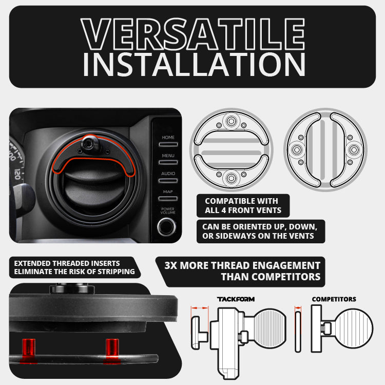2016-2023 Toyota Tacoma & 2014-2021 Tundra LINK™ Vent Mount Bracket With 20LITE Phone Holder | Choose Your Arm Length