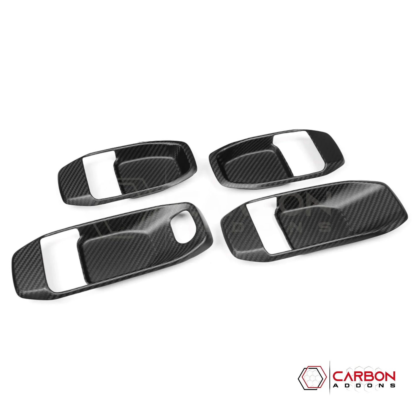 Jeep Gladiator JT & Wrangler JL Interior Door Handle Surround Trim Cover – Real Dry Carbon Fiber (Glossy or Matte) 2020–Current