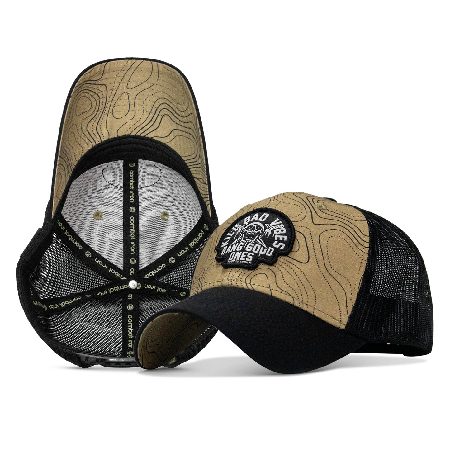 Kill Bad Vibes Skull Patch Original Ripstop Snapback Hat