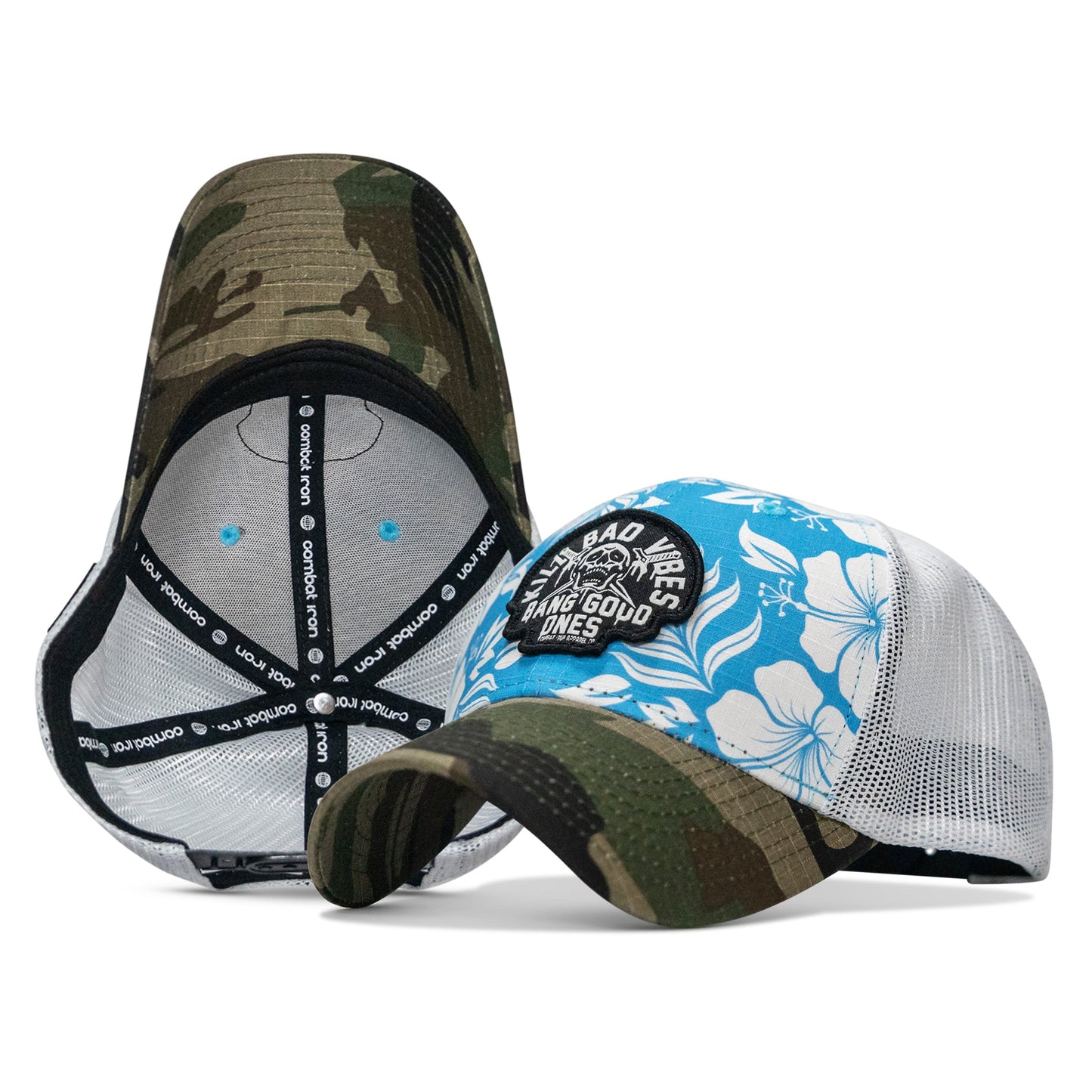 Kill Bad Vibes Skull Patch Original Ripstop Snapback Hat