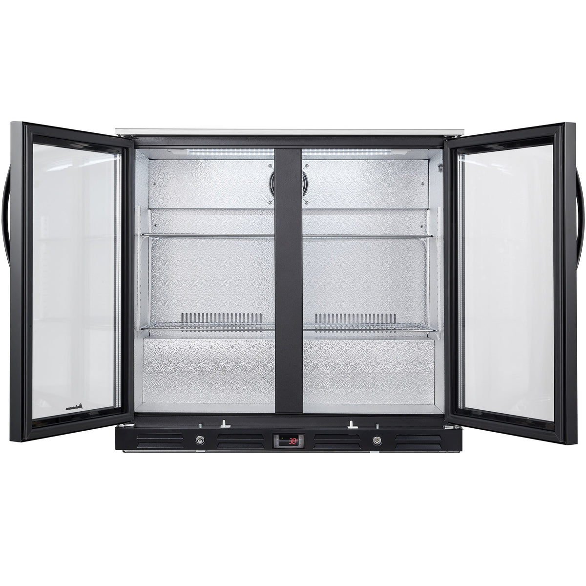 Kalamera two-door 7.3cu.ft back bar undercounter commercial beverage cooler with 304 S/S top board